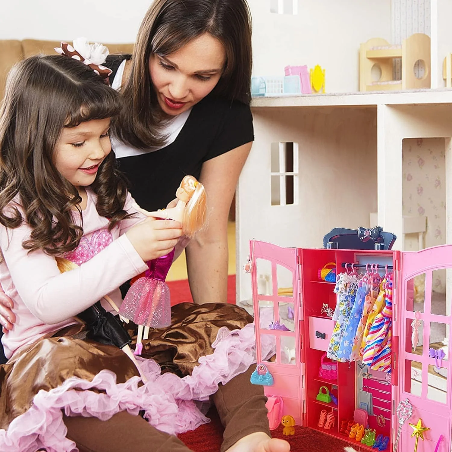 بسته 34 عددی لباس و لوازم جانبی WanderGo سازگار با عروسک های کن و دخترانه شامل 1 دست کت و شلوار، 1 لباس شب، 4 لباس غیر رسمی، 2 پیراهن، 2 لباس راحتی، 2 لباس شنا، 13 کفش بسته 34 عددی لباس و لوازم جانبی WanderGo سازگار با عروسک های کن و دخترانه شامل 1 دست کت و شلوار، 1 لباس شب، 4 لباس غیر رسمی، 2 پیراهن، 2 لباس راحتی، 2 لباس شنا، 13 کفش