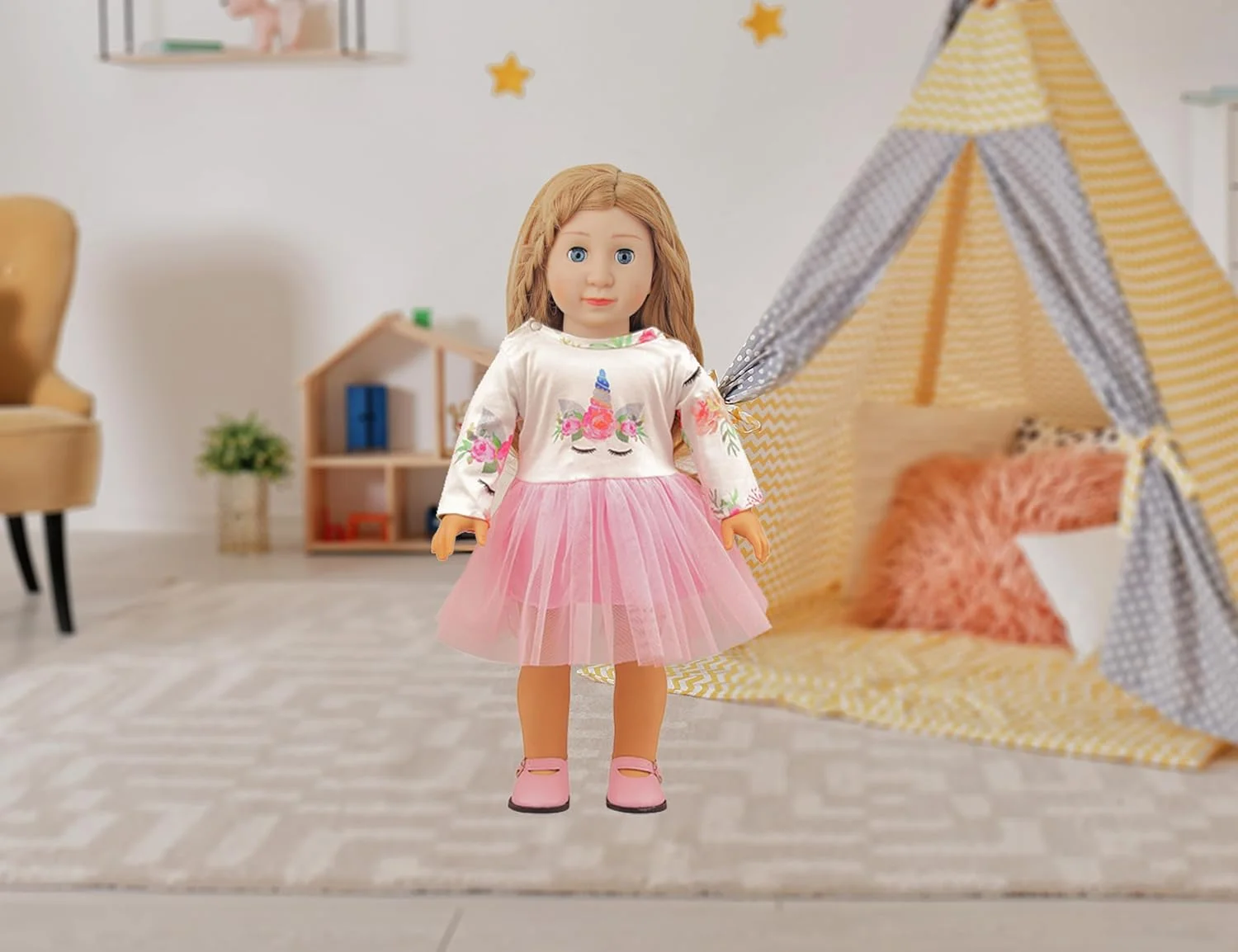 MSYO 10 ست لباس عروسک برای عروسک های 17 تا 18 اینچی، لباس های متنوع (گلدار، خال خال، تک شاخ) و لوازم جانبی، ست لباس پوشیدن مد برای بازی و هدیه دادن عروسک دخترانه