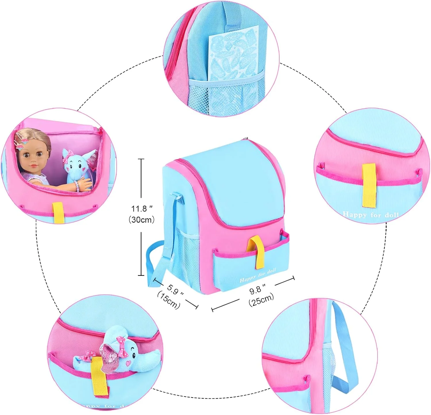 لوازم جانبی عروسک دخترانه 18 اینچی UNICORN ELEMENT با کیف حمل عروسک + لباس + 2 گیره مو + استیکر آبی + دستبند + فیل اسباب بازی (لوازم جانبی و لباس عروسک 18 اینچی) لوازم جانبی عروسک دخترانه 18 اینچی UNICORN ELEMENT با کیف حمل عروسک + لباس + 2 گیره مو + استیکر آبی + دستبند + فیل اسباب بازی (لوازم جانبی و لباس عروسک 18 اینچی)