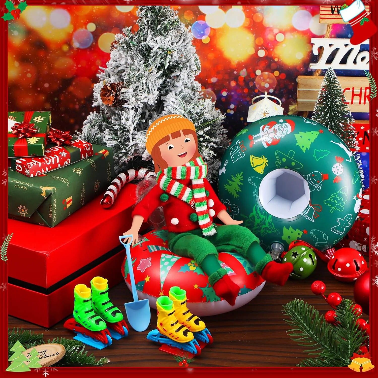 ست 20 عددی لوازم جانبی عروسک الف کریسمس Cutecrop، شامل لباس خواب، شال گردن، پیش بند، کلاه سرآشپز، جوراب، حلقه های شنای کوچک و لوازم جانبی برای دکوراسیون عروسک الف کریسمس (سبک کلاسیک) ست 20 عددی لوازم جانبی عروسک الف کریسمس Cutecrop، شامل لباس خواب، شال گردن، پیش بند، کلاه سرآشپز، جوراب، حلقه های شنای کوچک و لوازم جانبی برای دکوراسیون عروسک الف کریسمس (سبک کلاسیک)