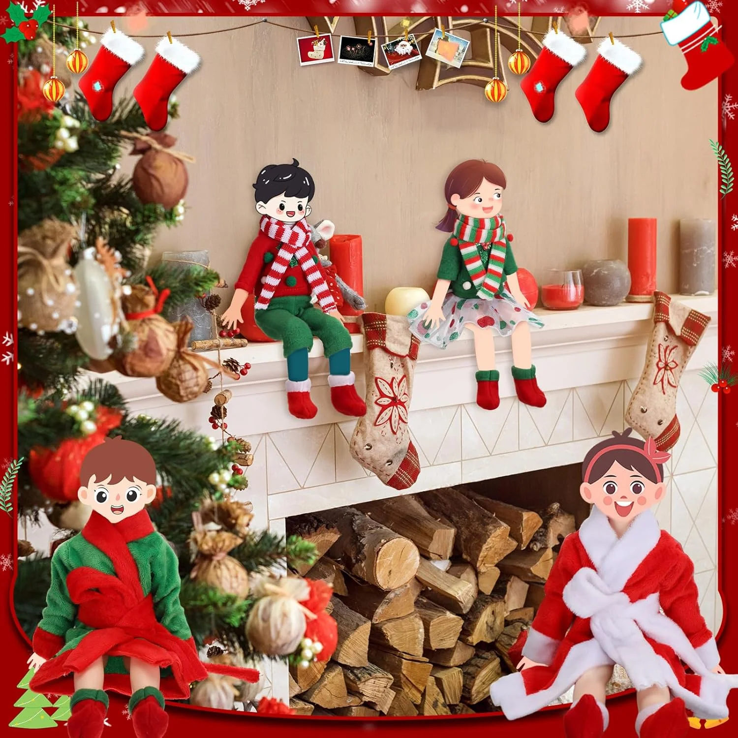 ست 20 عددی لوازم جانبی عروسک الف کریسمس Cutecrop، شامل لباس خواب، شال گردن، پیش بند، کلاه سرآشپز، جوراب، حلقه های شنای کوچک و لوازم جانبی برای دکوراسیون عروسک الف کریسمس (سبک کلاسیک) ست 20 عددی لوازم جانبی عروسک الف کریسمس Cutecrop، شامل لباس خواب، شال گردن، پیش بند، کلاه سرآشپز، جوراب، حلقه های شنای کوچک و لوازم جانبی برای دکوراسیون عروسک الف کریسمس (سبک کلاسیک)