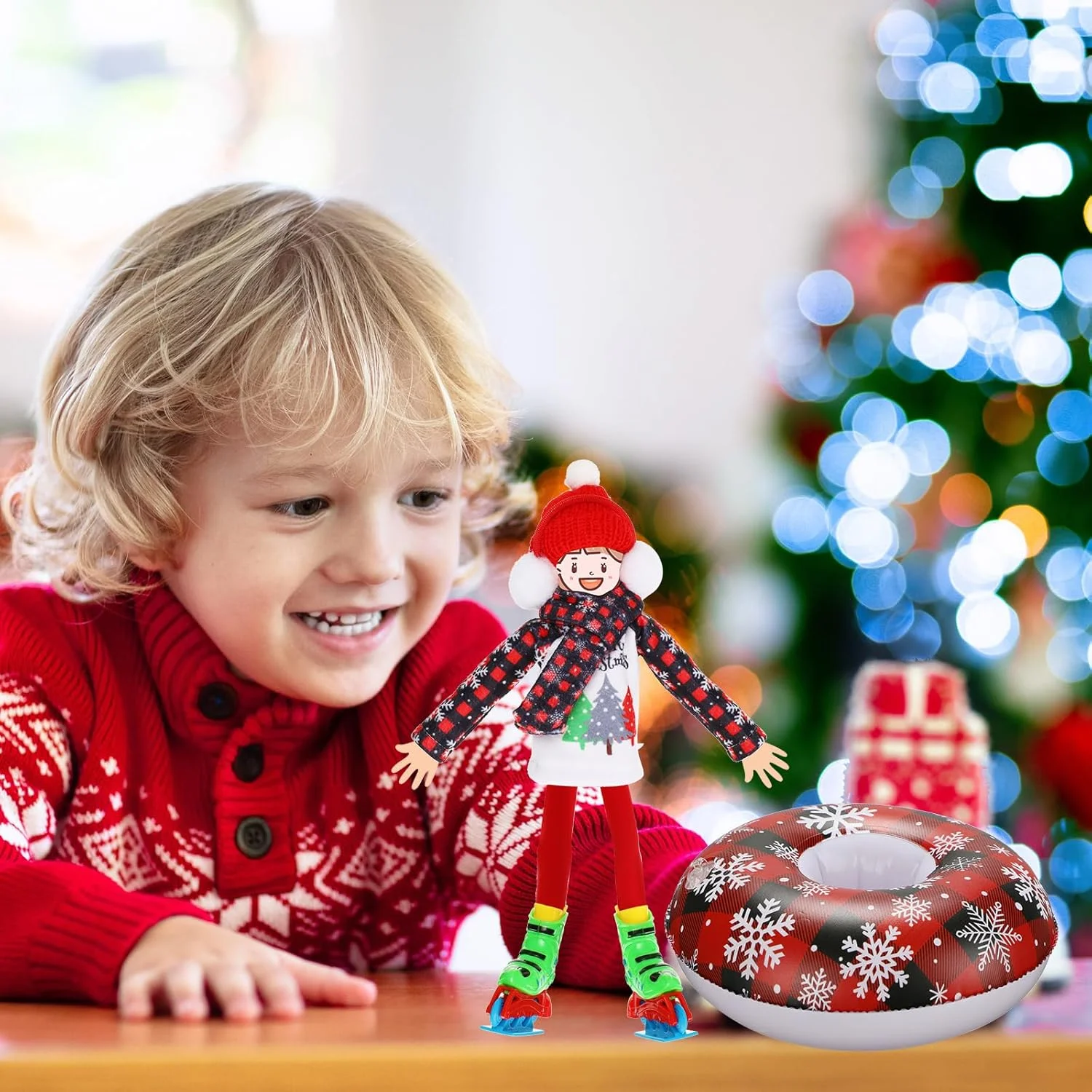 ست 9 عددی لوازم جانبی عروسک جن کریسمس Jenaai، شامل لباس جن کریسمس، گوش گیر، شال گردن، ژاکت، چکمه، تیوپ برفی بادی، ماسک، کلاه، اسکیت روی یخ، بیل برای دکور عروسک، طرح چهارخانه قرمز و مشکی ست 9 عددی لوازم جانبی عروسک جن کریسمس Jenaai، شامل لباس جن کریسمس، گوش گیر، شال گردن، ژاکت، چکمه، تیوپ برفی بادی، ماسک، کلاه، اسکیت روی یخ، بیل برای دکور عروسک، طرح چهارخانه قرمز و مشکی