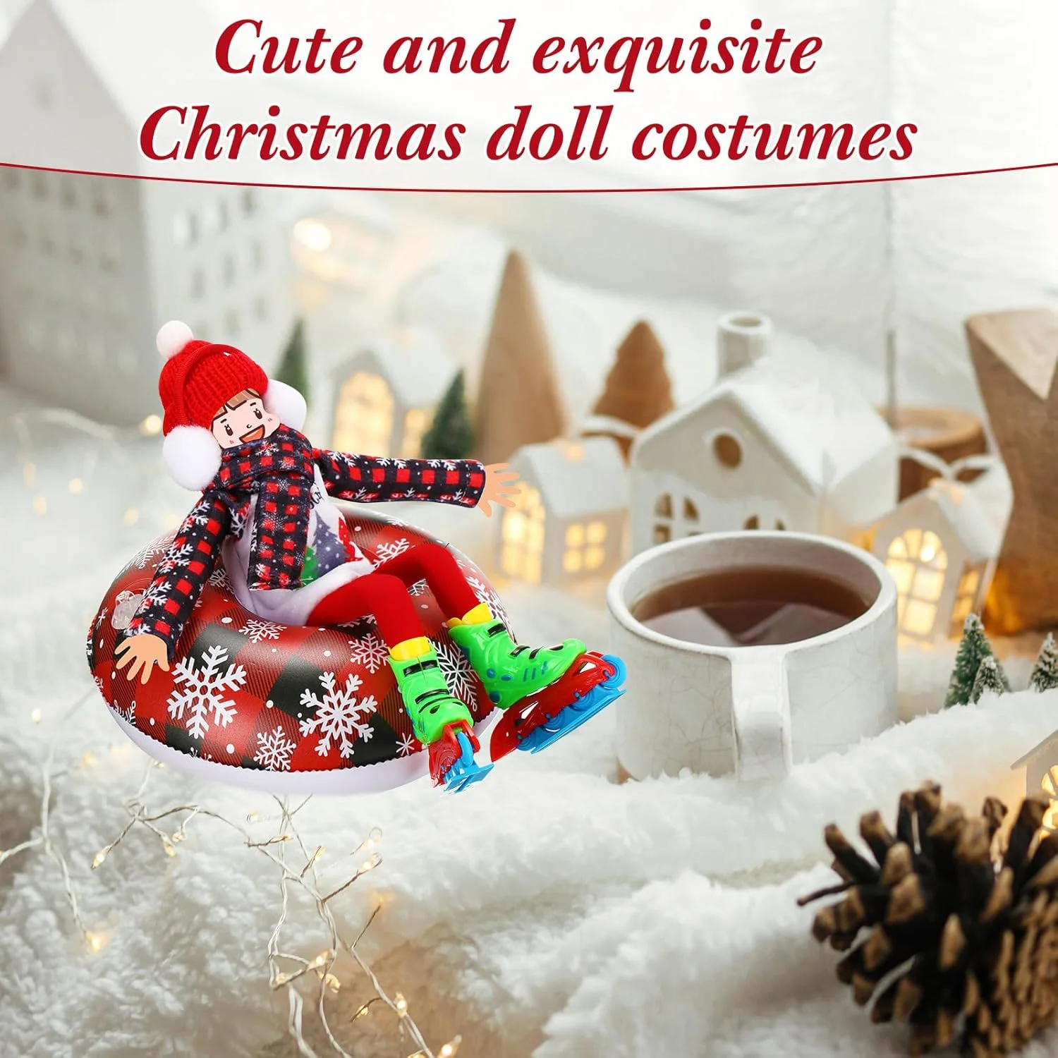 ست 9 عددی لوازم جانبی عروسک جن کریسمس Jenaai، شامل لباس جن کریسمس، گوش گیر، شال گردن، ژاکت، چکمه، تیوپ برفی بادی، ماسک، کلاه، اسکیت روی یخ، بیل برای دکور عروسک، طرح چهارخانه قرمز و مشکی ست 9 عددی لوازم جانبی عروسک جن کریسمس Jenaai، شامل لباس جن کریسمس، گوش گیر، شال گردن، ژاکت، چکمه، تیوپ برفی بادی، ماسک، کلاه، اسکیت روی یخ، بیل برای دکور عروسک، طرح چهارخانه قرمز و مشکی