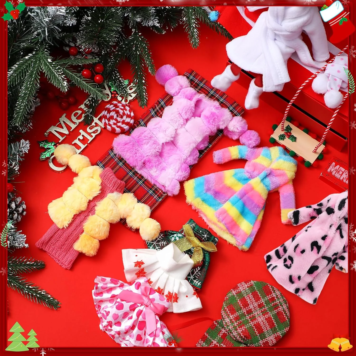 ست 15 عددی لوازم جانبی عروسک جن کریسمس Cutecrop شامل لباس جن، تاب، بیلچه، شال گردن، عینک، کفش های اسکیت، جوراب، تخت آویز، کلاه قرمز، حلقه شنای PVC مناسب برای عروسک های جن کریسمس (مد روز) ست 15 عددی لوازم جانبی عروسک جن کریسمس Cutecrop شامل لباس جن، تاب، بیلچه، شال گردن، عینک، کفش های اسکیت، جوراب، تخت آویز، کلاه قرمز، حلقه شنای PVC مناسب برای عروسک های جن کریسمس (مد روز)