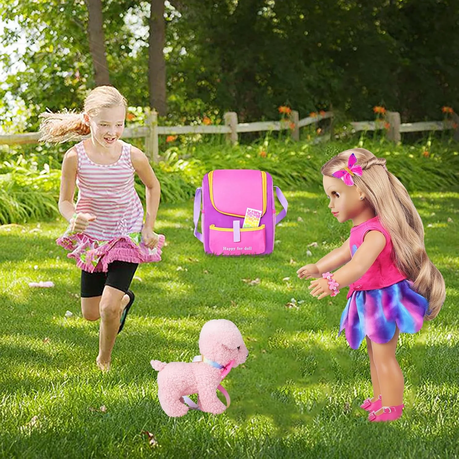 ست کیف و لوازم جانبی عروسک 18 اینچی 18INDC شامل 7 قطعه لباس عروسک 18 اینچی، استیکر، گیره موی پروانه ای، دستبند و سگ اسباب بازی برای عروسک 18 اینچی ست کیف و لوازم جانبی عروسک 18 اینچی 18INDC شامل 7 قطعه لباس عروسک 18 اینچی، استیکر، گیره موی پروانه ای، دستبند و سگ اسباب بازی برای عروسک 18 اینچی