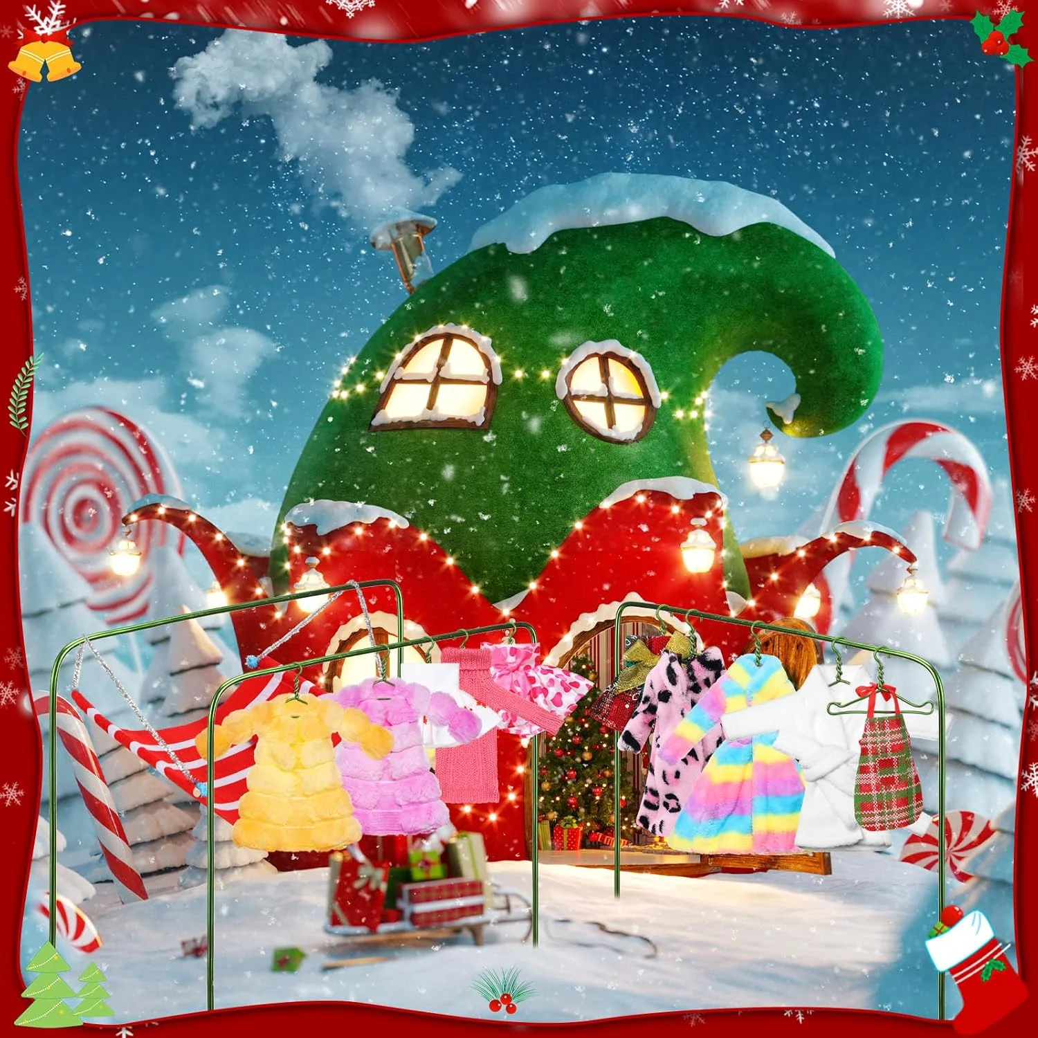 ست 15 عددی لوازم جانبی عروسک جن کریسمس Cutecrop شامل لباس جن، تاب، بیلچه، شال گردن، عینک، کفش های اسکیت، جوراب، تخت آویز، کلاه قرمز، حلقه شنای PVC مناسب برای عروسک های جن کریسمس (مد روز) ست 15 عددی لوازم جانبی عروسک جن کریسمس Cutecrop شامل لباس جن، تاب، بیلچه، شال گردن، عینک، کفش های اسکیت، جوراب، تخت آویز، کلاه قرمز، حلقه شنای PVC مناسب برای عروسک های جن کریسمس (مد روز)