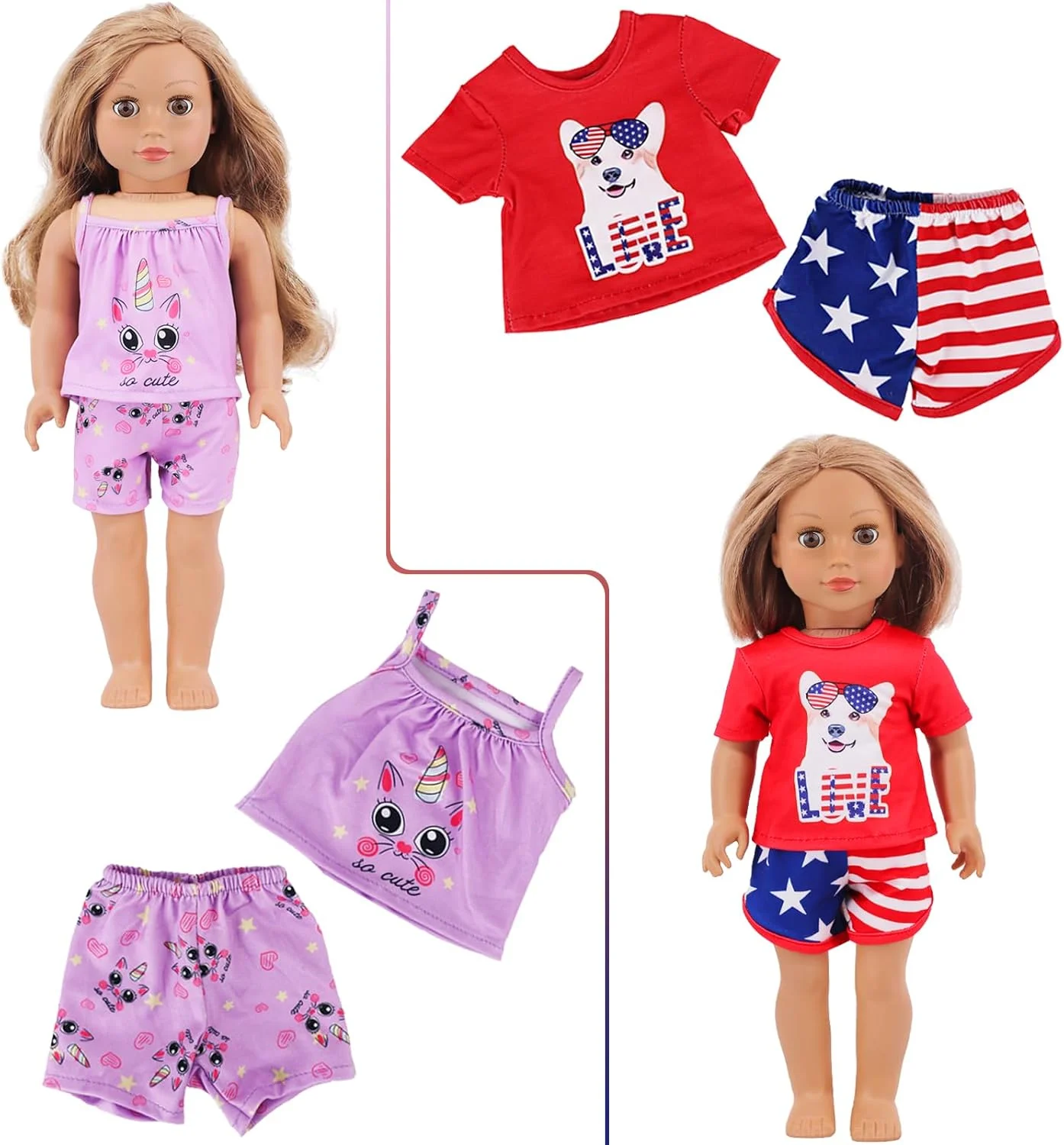 کی.تی. فانتزی 10 ست لباس و لوازم جانبی عروسک 18 اینچی شامل لباس عروسک مناسب برای عروسک های 18 اینچی دخترانه کی.تی. فانتزی 10 ست لباس و لوازم جانبی عروسک 18 اینچی شامل لباس عروسک مناسب برای عروسک های 18 اینچی دخترانه