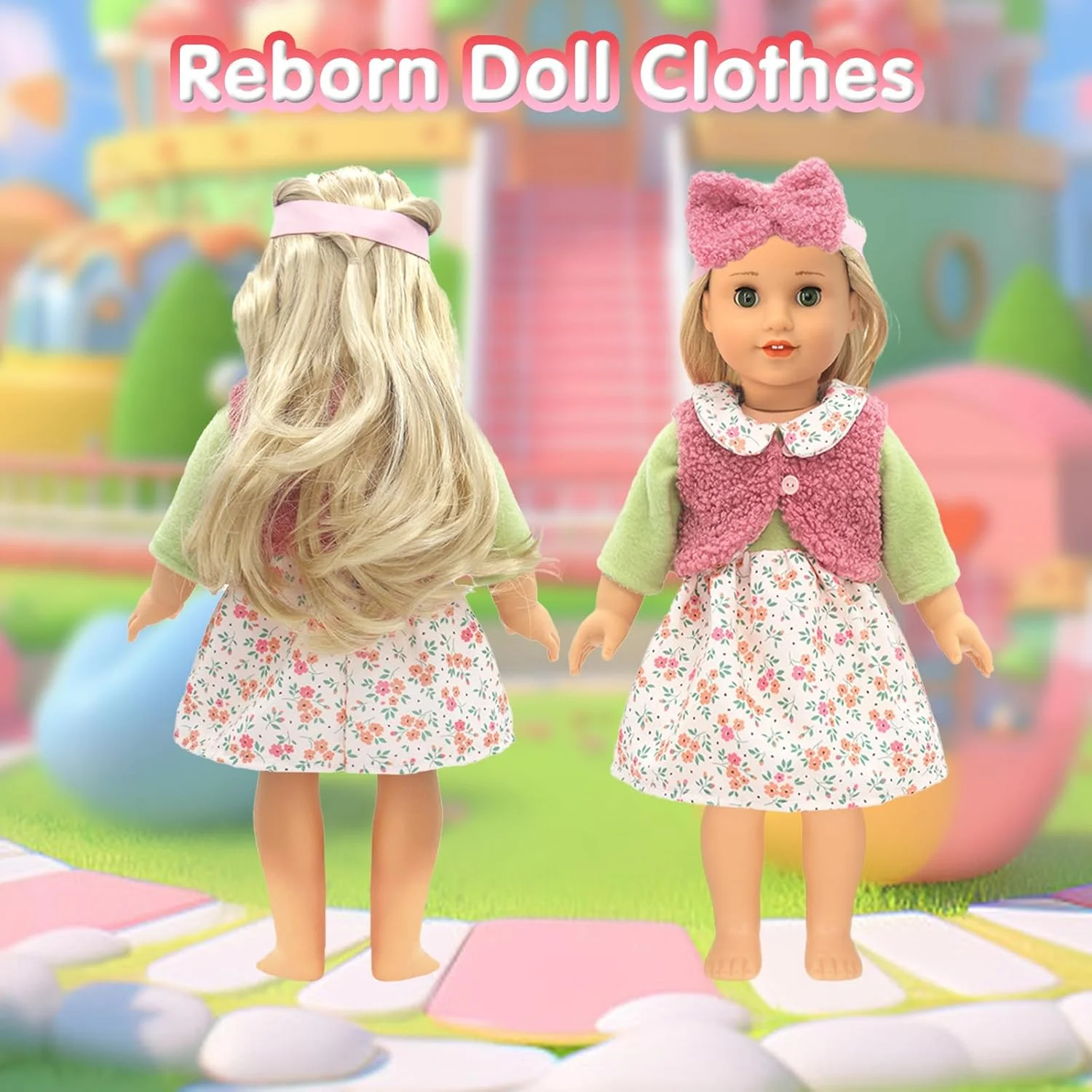 لباس عروسک WanderGo مناسب عروسک های 35-43 سانتی متر، شامل یک پیراهن، جلیقه و هدبند، لباس برای عروسک های 14-18 اینچی لباس عروسک WanderGo مناسب عروسک های 35-43 سانتی متر، شامل یک پیراهن، جلیقه و هدبند، لباس برای عروسک های 14-18 اینچی