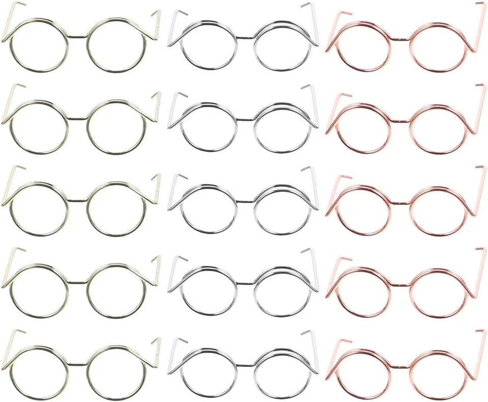 ifundom 15 عدد عینک عروسکی عینک های کوچک عینک سیمی مسی ifundom 15 عدد عینک عروسکی عینک های کوچک عینک سیمی مسی