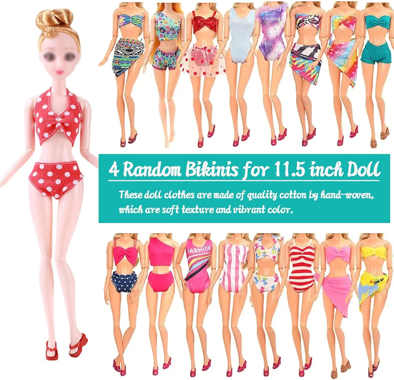 51 تکه لباس و لوازم جانبی برای عروسک ها، شامل 5 لباس عروسی، 10 دامن ساسون دار، 2 دامن فانتزی، 2 تاپ و شلوار، 2 بیکینی، 20 کفش، 17 لوازم جانبی برای عروسک های 11.5 اینچی (استایل تصادفی) 51 تکه لباس و لوازم جانبی برای عروسک ها، شامل 5 لباس عروسی، 10 دامن ساسون دار، 2 دامن فانتزی، 2 تاپ و شلوار، 2 بیکینی، 20 کفش، 17 لوازم جانبی برای عروسک های 11.5 اینچی (استایل تصادفی)