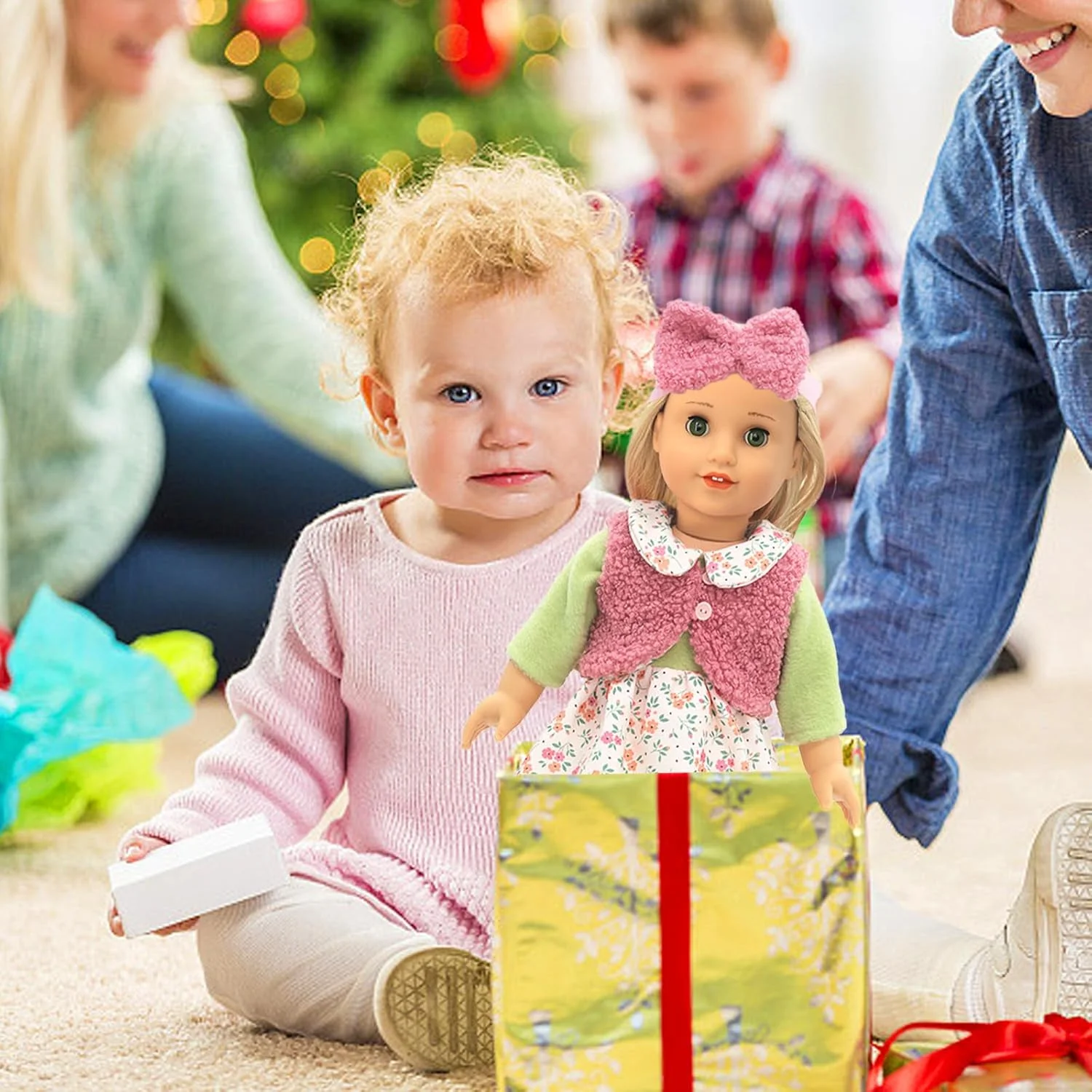 لباس عروسک WanderGo مناسب عروسک های 35-43 سانتی متر، شامل یک پیراهن، جلیقه و هدبند، لباس برای عروسک های 14-18 اینچی لباس عروسک WanderGo مناسب عروسک های 35-43 سانتی متر، شامل یک پیراهن، جلیقه و هدبند، لباس برای عروسک های 14-18 اینچی