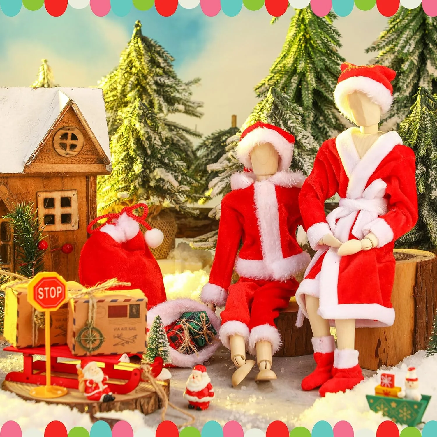 ست 19 تکه لوازم جانبی عروسک کریسمس Cozypower Bencailor شامل لباس و لوازم جانبی بابا نوئل عروسکی برای خانه عروسکی، لباس و لوازم جانبی عروسک کریسمس، هدیه برای خانواده، عروسک شامل نمی شود ست 19 تکه لوازم جانبی عروسک کریسمس Cozypower Bencailor شامل لباس و لوازم جانبی بابا نوئل عروسکی برای خانه عروسکی، لباس و لوازم جانبی عروسک کریسمس، هدیه برای خانواده، عروسک شامل نمی شود