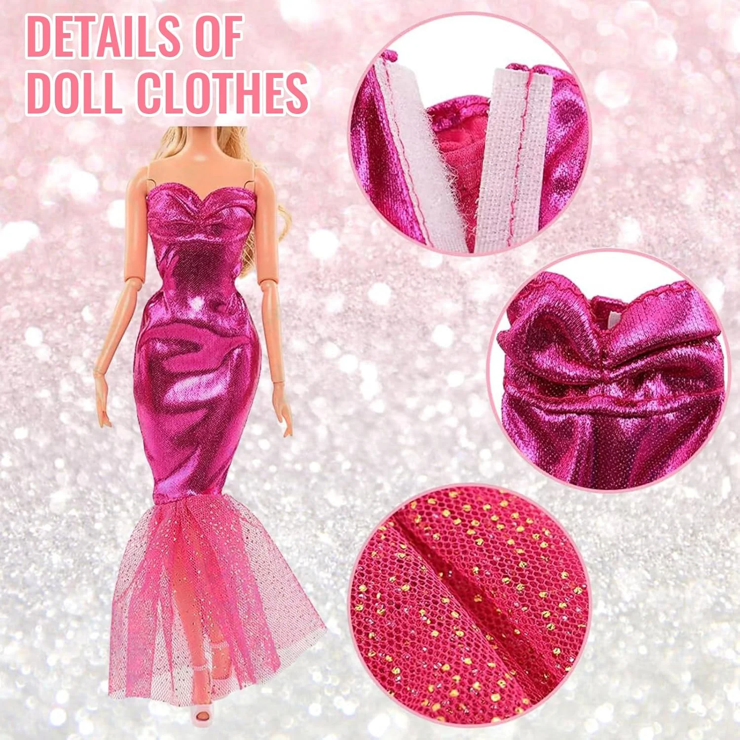 ست لباس مد 43 تکه عروسک truee، 2 لباس مهمانی عروسک، 5 لباس مینی عروسک دخترانه، 4 لباس پری دریایی، 1 تی شرت، 1 شلوار، 20 جفت کفش برای عروسک های 11.5 اینچی، 10 کیف دستی عروسک ست لباس مد 43 تکه عروسک truee، 2 لباس مهمانی عروسک، 5 لباس مینی عروسک دخترانه، 4 لباس پری دریایی، 1 تی شرت، 1 شلوار، 20 جفت کفش برای عروسک های 11.5 اینچی، 10 کیف دستی عروسک