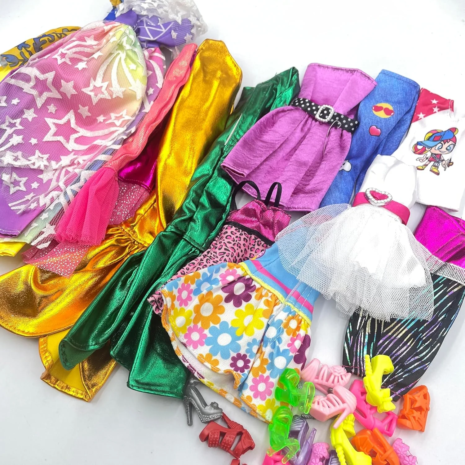 ست لباس مد 43 تکه عروسک truee، 2 لباس مهمانی عروسک، 5 لباس مینی عروسک دخترانه، 4 لباس پری دریایی، 1 تی شرت، 1 شلوار، 20 جفت کفش برای عروسک های 11.5 اینچی، 10 کیف دستی عروسک ست لباس مد 43 تکه عروسک truee، 2 لباس مهمانی عروسک، 5 لباس مینی عروسک دخترانه، 4 لباس پری دریایی، 1 تی شرت، 1 شلوار، 20 جفت کفش برای عروسک های 11.5 اینچی، 10 کیف دستی عروسک