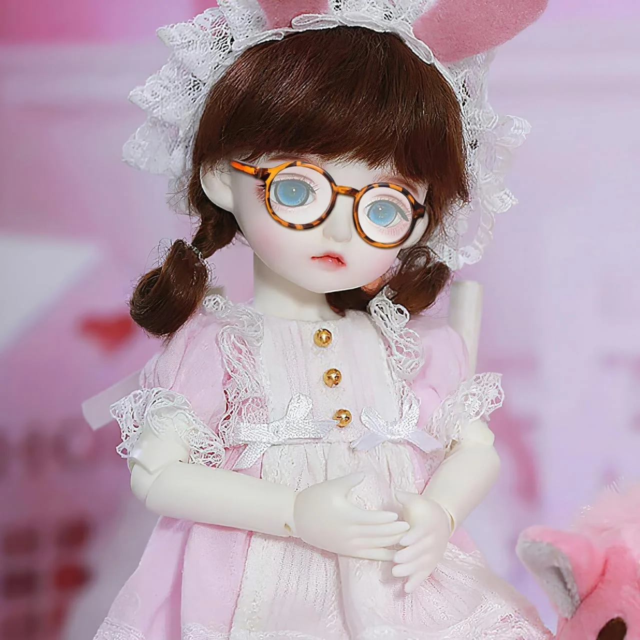 Toyvian 6 عدد عینک عروسکی پنبه ای، لوازم جانبی ست اسباب بازی، لوازم جانبی خانه عروسکی برای عینک آفتابی گرد، عینک های دایره ای، عینک های گرد، لوازم جانبی لباس عروسک، لوازم جانبی عروسک پلاستیکی
