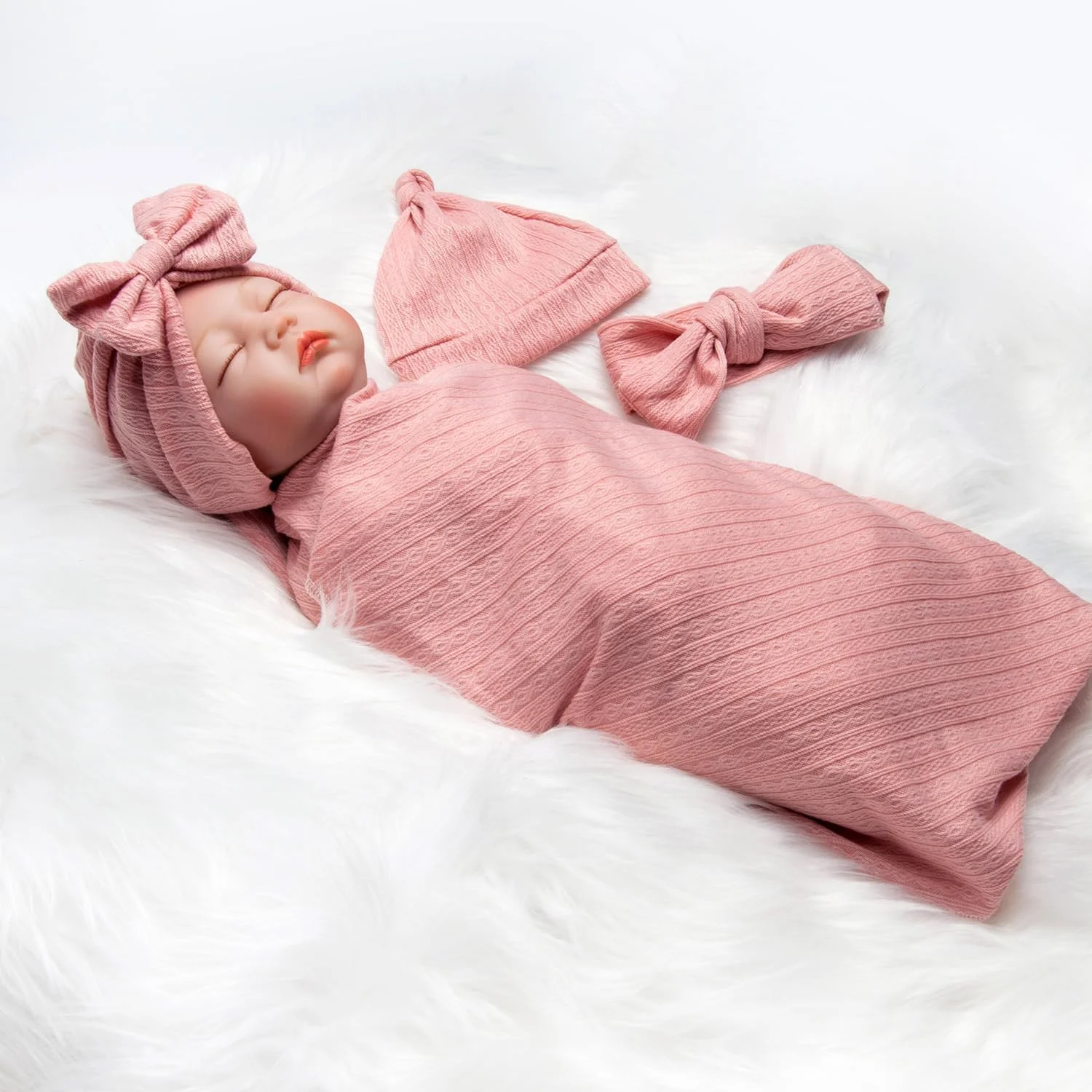 ست لباس عروسک نوزاد Babyfere Reborn شامل قنداق و پتو با انعطاف پذیری بالا، مناسب برای عروسک های 17-22 اینچی، لوازم جانبی لباس عروسک دخترانه، 4 تکه در بسته ست لباس عروسک نوزاد Babyfere Reborn شامل قنداق و پتو با انعطاف پذیری بالا، مناسب برای عروسک های 17-22 اینچی، لوازم جانبی لباس عروسک دخترانه، 4 تکه در بسته