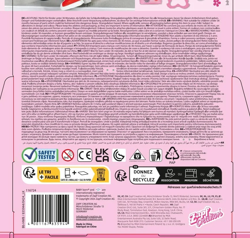 لباس فروشگاه اسنک بیبی بورن 835944 زپف کریشن به همراه کلاه، کفش و کوله پشتی برای عروسک های 43 سانتی متری لباس فروشگاه اسنک بیبی بورن 835944 زپف کریشن به همراه کلاه، کفش و کوله پشتی برای عروسک های 43 سانتی متری