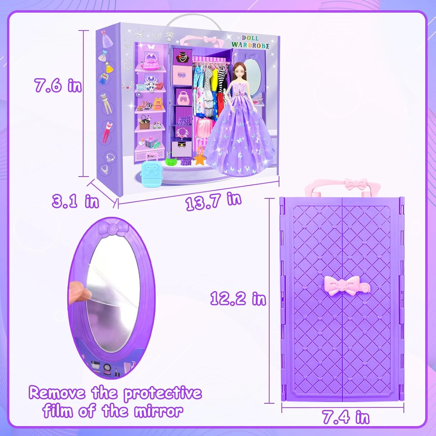 لباس و لوازم جانبی عروسک BNUZEIYI به همراه کمد عروسک برای عروسک 11.5 اینچی لباس و لوازم جانبی عروسک BNUZEIYI به همراه کمد عروسک برای عروسک 11.5 اینچی