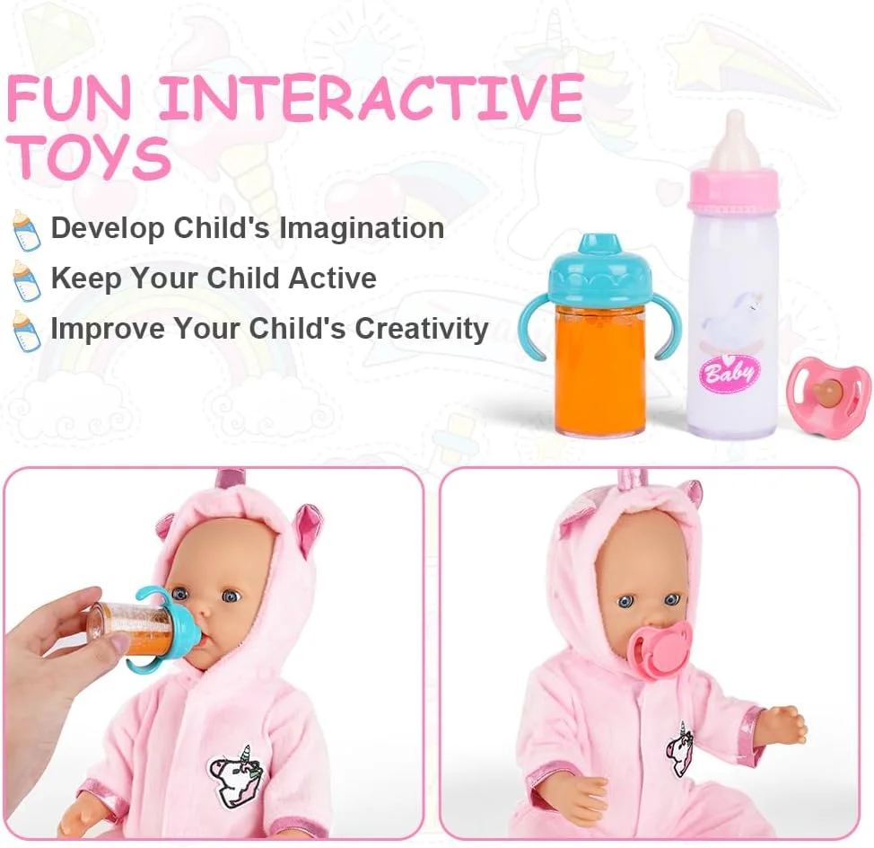 شیشه شیر جادویی و پستانک عروسک Aolso، 2 عدد شیشه شیر جادویی و 1 عدد پستانک عروسک، مناسب برای دستان کوچک، هدیه برای پسر و دختر (صورتی) شیشه شیر جادویی و پستانک عروسک Aolso، 2 عدد شیشه شیر جادویی و 1 عدد پستانک عروسک، مناسب برای دستان کوچک، هدیه برای پسر و دختر (صورتی)