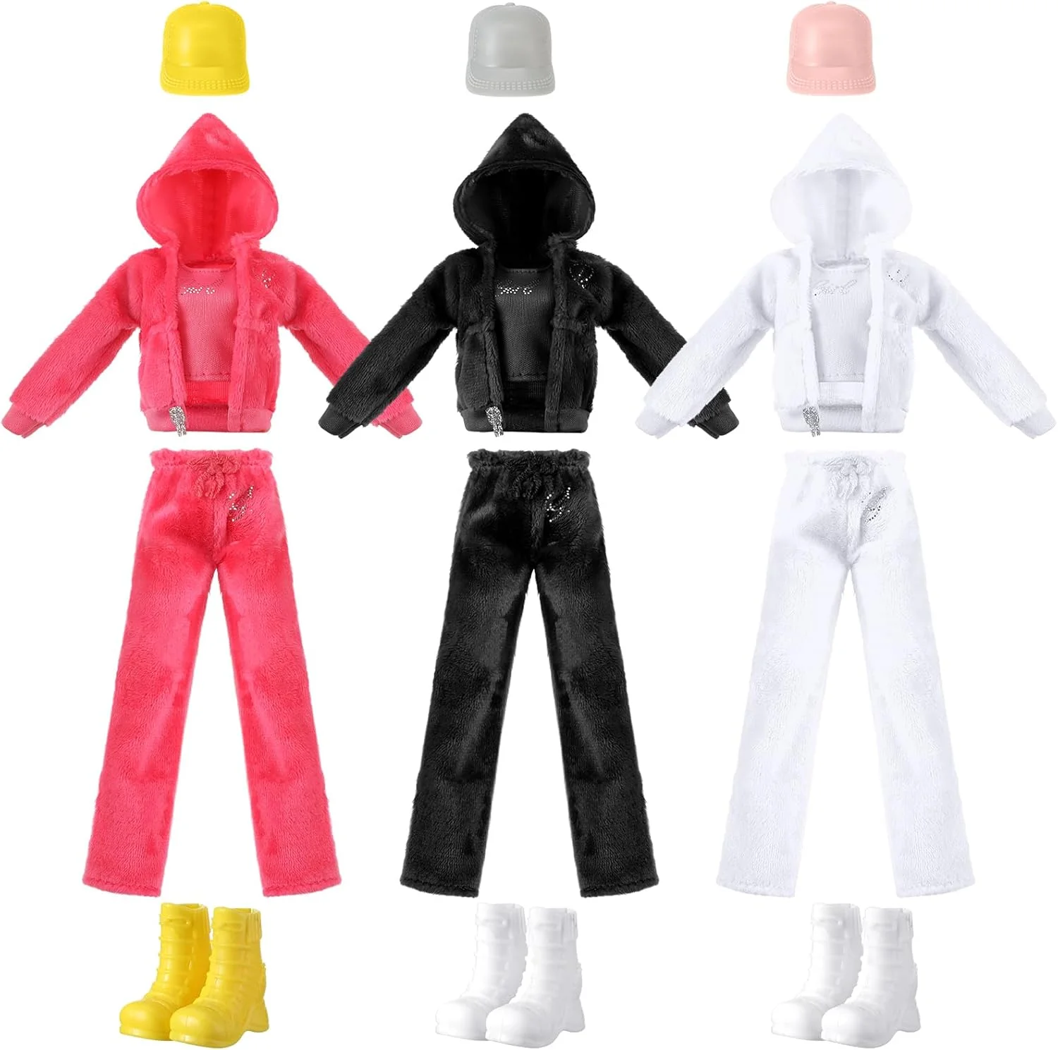 گیوگا ست 3 عددی 12 تکه لباس و لوازم جانبی عروسک، لباس بهاری عروسک 12 اینچی، شلوار عروسک، کفش، لباس بافتنی، عروسک ها شامل نمی شوند