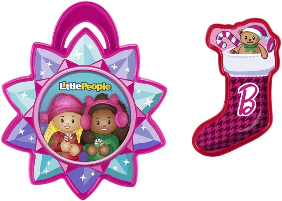 قطعات جایگزین برای تقویم باربی Fisher-Price Little People مدل HMK85، دکور تعطیلات جایگزین ستاره صورتی و جوراب