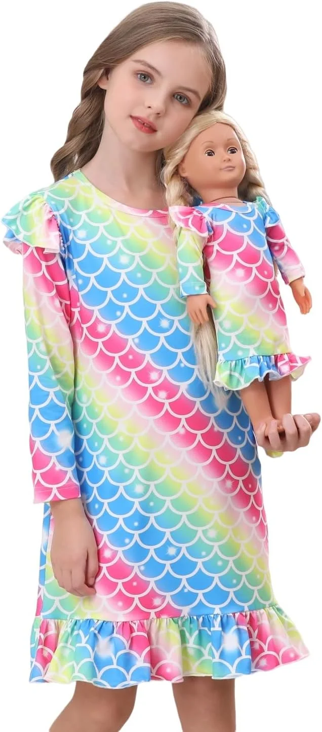 لباس دخترانه Bow Dream طرح توت فرنگی صورتی به همراه لباس عروسک آمریکایی ست