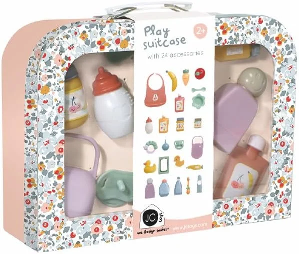 کیف مسافرتی عروسک JC Toys با 24 لوازم جانبی - لوازم ضروری تغذیه، حمام و مراقبت برای بازی تخیلی - مناسب برای تمام سایزهای عروسک