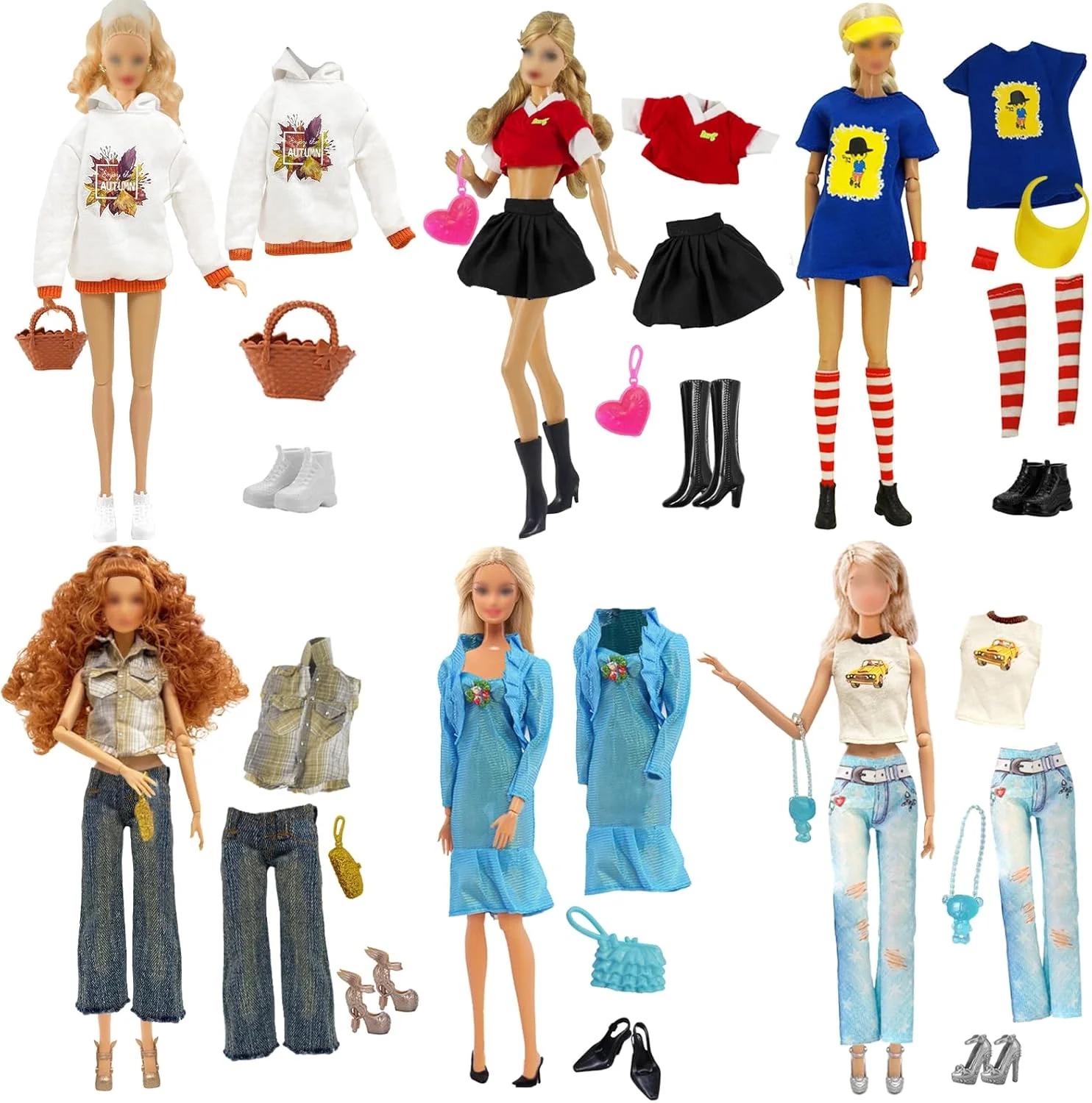 مودل سرویس 11.5 بلو سکری 2 جین 6 شوئز 1 سیستم آمریکایی برای دال Barbie