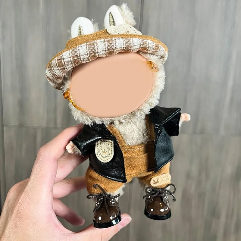 dollbie 2 ست لباس عروسک کاوائی برای عروسک های پولیشی 17 سانتی متری - مجموعه لباس های فانتزی عروسک، مجموعه لباس های مد روز جایگزین با کلاه و لوازم جانبی مناسب برای عروسک های مینی 6.7 اینچی (بدون عروسک)