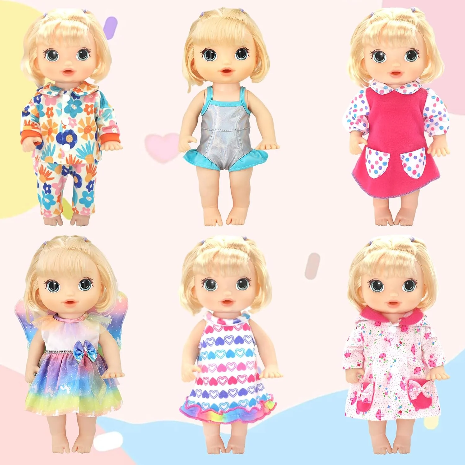 ست لباس عروسک Xerteam، 6 تکه ست لباس عروسک Xerteam، 6 تکه