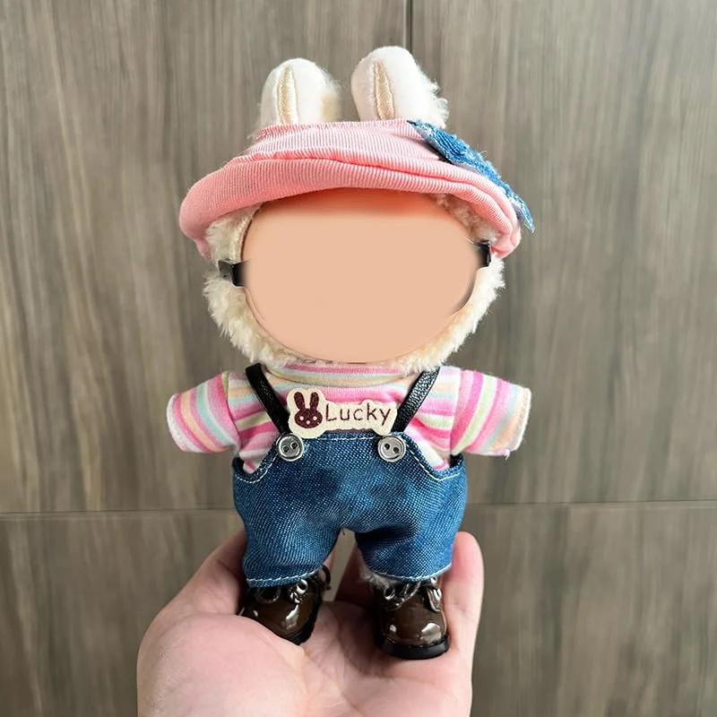 dollbie 2 ست لباس عروسک کاوائی برای عروسک های پولیشی 17 سانتی متری - مجموعه لباس های فانتزی عروسک، مجموعه لباس های مد روز جایگزین با کلاه و لوازم جانبی مناسب برای عروسک های مینی 6.7 اینچی (بدون عروسک)