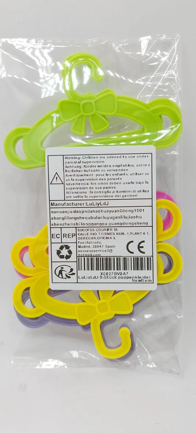 LuLiyLdJ بسته 8 عددی چوب لباسی لباس عروسک، چوب لباسی مینی لباس عروسک، چوب لباسی لباس عروسک