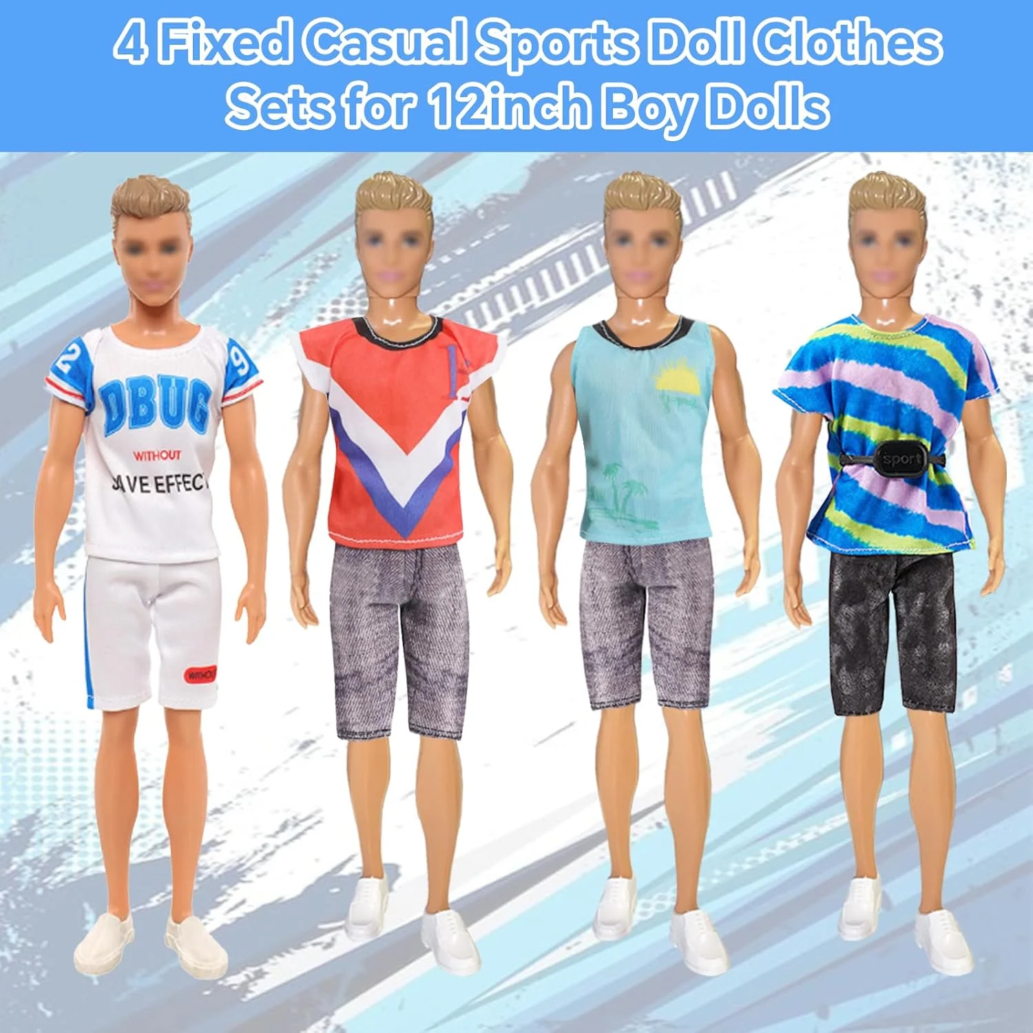 23 تکه لباس و لوازم جانبی عروسک های پسرانه سازگار با کن، لباس های اسپرت و غیررسمی عروسک های پسرانه شامل 7 تاپ، 8 شلوار، 1 عینک، 1 جوراب، 1 کیف کمری، 5 جفت کفش برای عروسک های پسرانه 12 اینچی 23 تکه لباس و لوازم جانبی عروسک های پسرانه سازگار با کن، لباس های اسپرت و غیررسمی عروسک های پسرانه شامل 7 تاپ، 8 شلوار، 1 عینک، 1 جوراب، 1 کیف کمری، 5 جفت کفش برای عروسک های پسرانه 12 اینچی