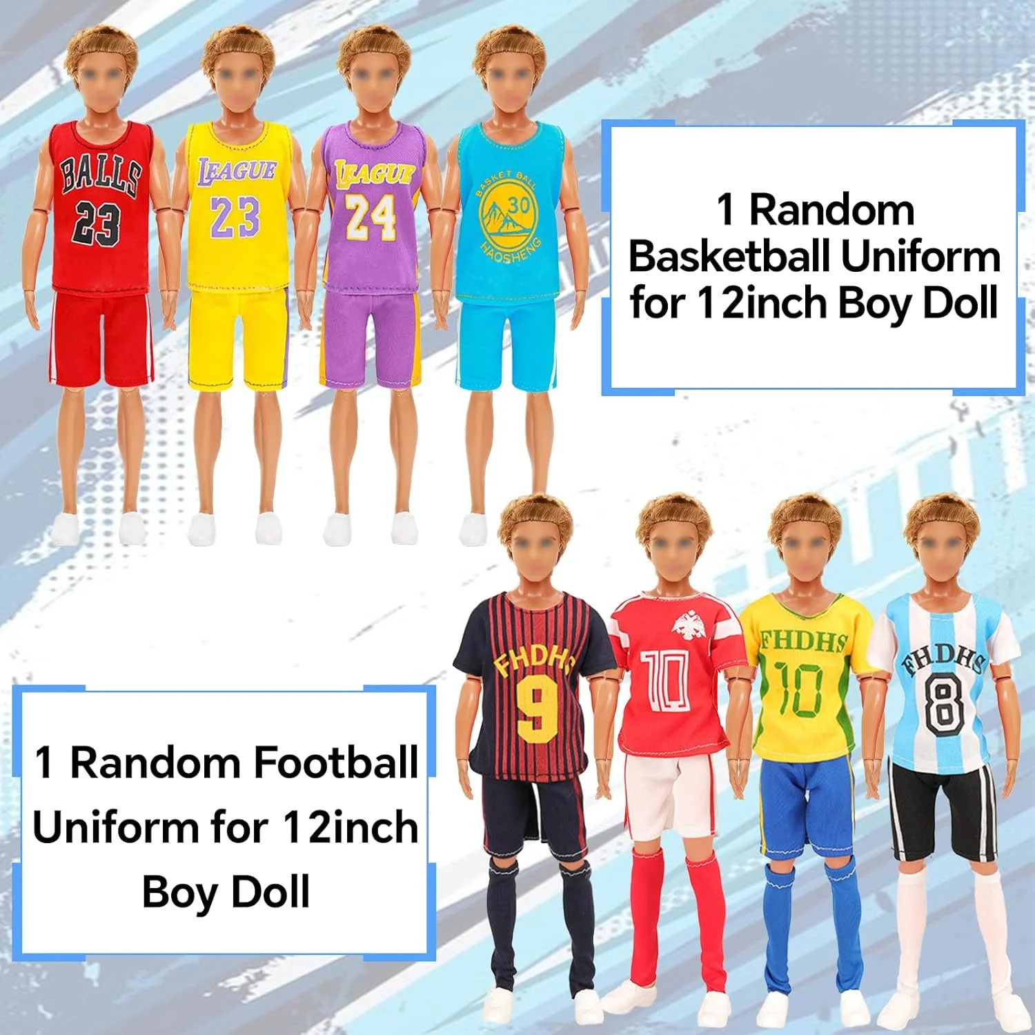 23 تکه لباس و لوازم جانبی عروسک های پسرانه سازگار با کن، لباس های اسپرت و غیررسمی عروسک های پسرانه شامل 7 تاپ، 8 شلوار، 1 عینک، 1 جوراب، 1 کیف کمری، 5 جفت کفش برای عروسک های پسرانه 12 اینچی 23 تکه لباس و لوازم جانبی عروسک های پسرانه سازگار با کن، لباس های اسپرت و غیررسمی عروسک های پسرانه شامل 7 تاپ، 8 شلوار، 1 عینک، 1 جوراب، 1 کیف کمری، 5 جفت کفش برای عروسک های پسرانه 12 اینچی
