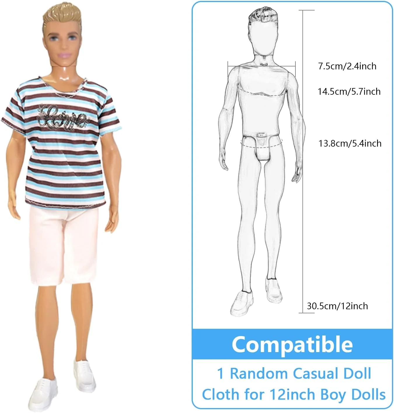 23 تکه لباس و لوازم جانبی عروسک های پسرانه سازگار با کن، لباس های اسپرت و غیررسمی عروسک های پسرانه شامل 7 تاپ، 8 شلوار، 1 عینک، 1 جوراب، 1 کیف کمری، 5 جفت کفش برای عروسک های پسرانه 12 اینچی 23 تکه لباس و لوازم جانبی عروسک های پسرانه سازگار با کن، لباس های اسپرت و غیررسمی عروسک های پسرانه شامل 7 تاپ، 8 شلوار، 1 عینک، 1 جوراب، 1 کیف کمری، 5 جفت کفش برای عروسک های پسرانه 12 اینچی