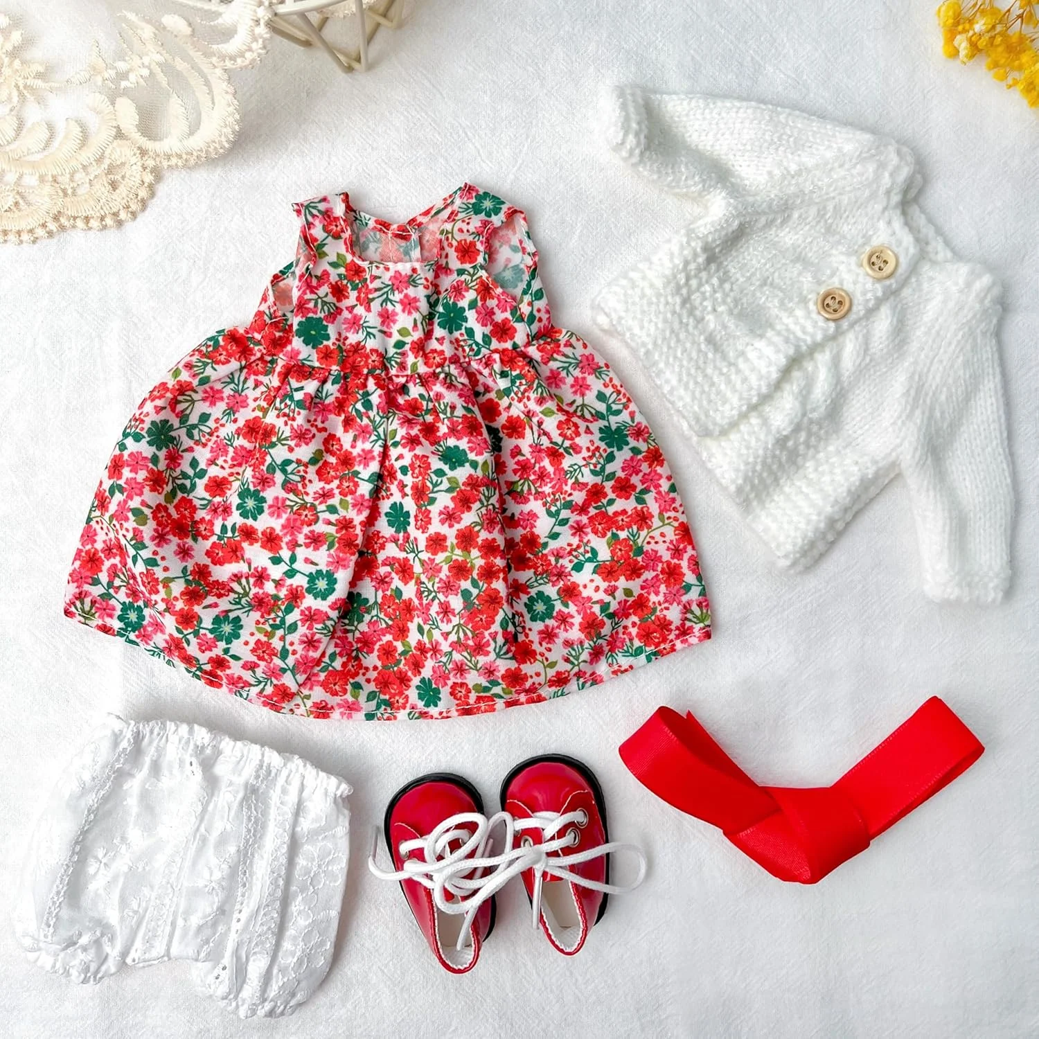ست لباس 12 اینچی BlissfulPixie، لباس دست ساز عروسک والدورف با جعبه زیبا برای هدیه تولد دخترانه - لوازم جانبی لباس استلا ست لباس 12 اینچی BlissfulPixie، لباس دست ساز عروسک والدورف با جعبه زیبا برای هدیه تولد دخترانه - لوازم جانبی لباس استلا