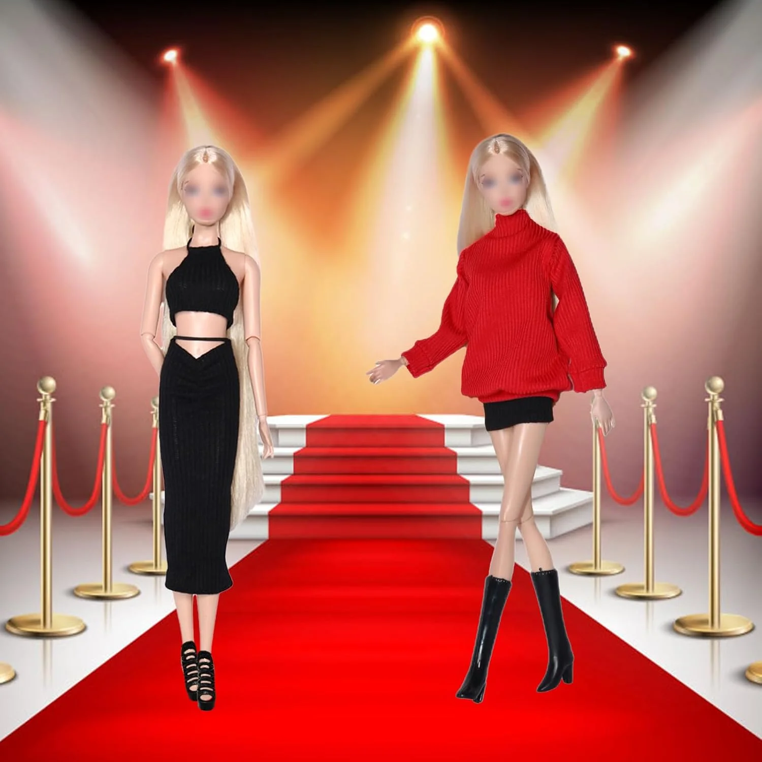 ست 26 عددی لباس و لوازم جانبی عروسک، 2 ست کت ترنچ پلنگی، ژاکت و دامن، 2 پیراهن، 2 ست شلوار بلند، 14 لوازم جانبی با استایل تصادفی برای هدیه عروسک دخترانه 11.5 اینچی