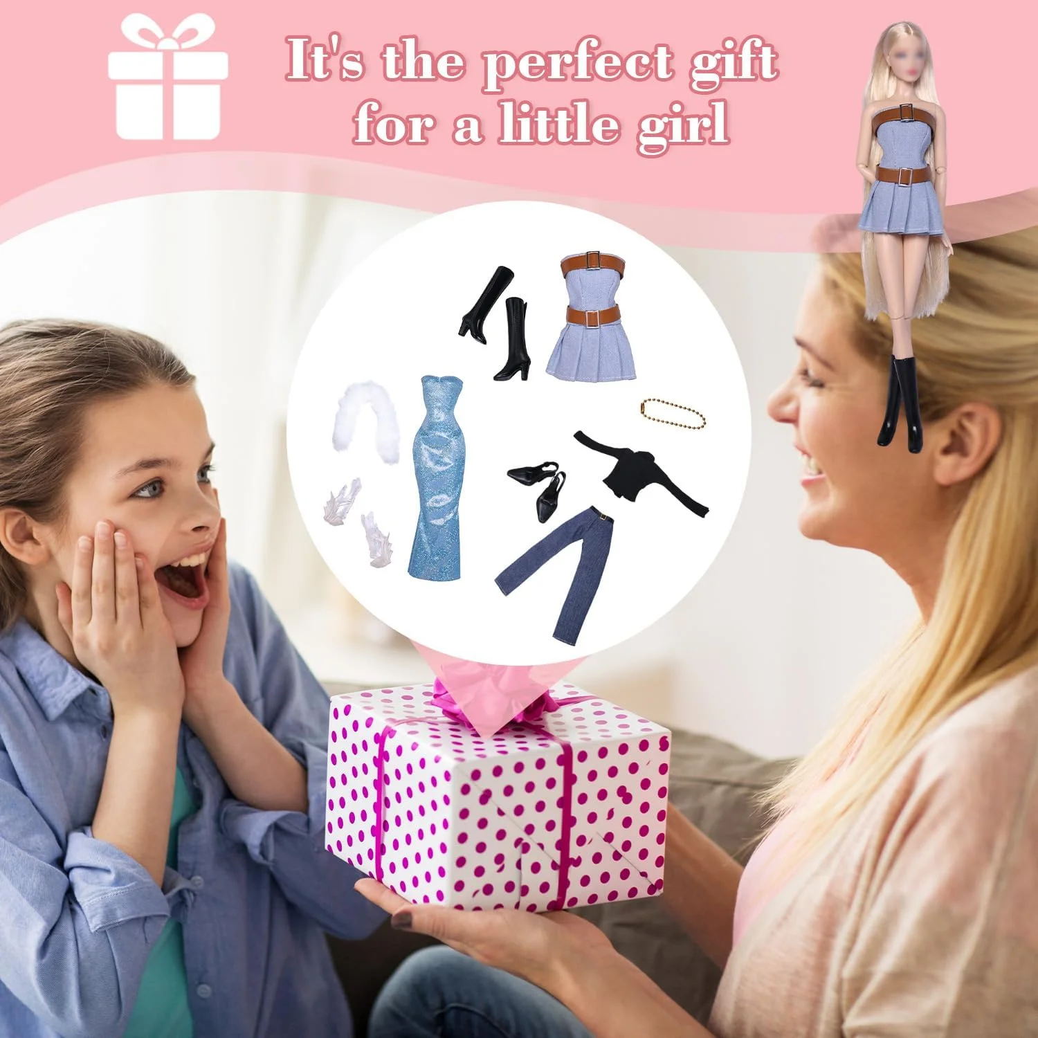 12 لباس برای عروسک، لباس عروسک، لباس های مد روز، تاپ، بلوز، لباس شب مد روز، ست دامن جین برای عروسک های دخترانه 11.5 اینچی 12 لباس برای عروسک، لباس عروسک، لباس های مد روز، تاپ، بلوز، لباس شب مد روز، ست دامن جین برای عروسک های دخترانه 11.5 اینچی