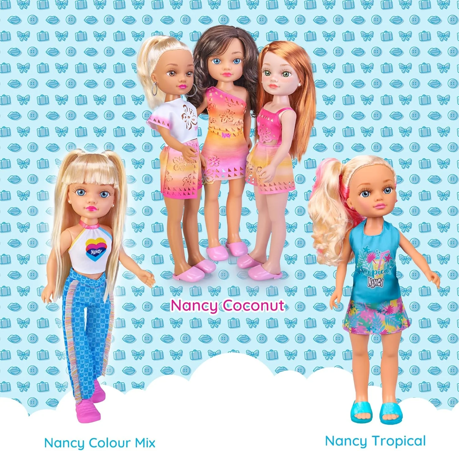 ست تابستانی عروسک نانسی تروپیکال، شامل یک مایو پولکدار و صندل، مناسب برای سنین 3 سال به بالا، برند Famous (NAC93000) ست تابستانی عروسک نانسی تروپیکال، شامل یک مایو پولکدار و صندل، مناسب برای سنین 3 سال به بالا، برند Famous (NAC93000)