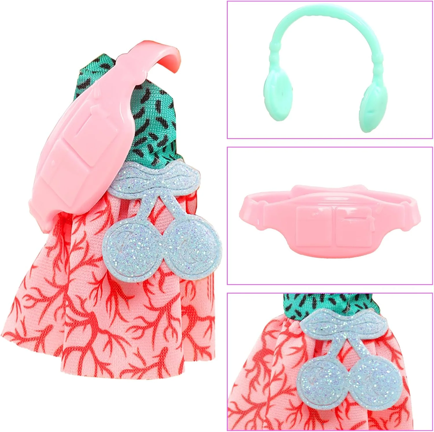 بسته 34 عددی لباس و لوازم جانبی عروسک های 5.3 اینچی شامل 4 لباس، 4 تاپ، 4 شلوار، 4 مایو، 4 کفش، 2 جیب، 2 کلاه، 5 چوب لباسی با 9 لوازم جانبی برای ست لباس عروسک های 5.3 تا 6 اینچی بسته 34 عددی لباس و لوازم جانبی عروسک های 5.3 اینچی شامل 4 لباس، 4 تاپ، 4 شلوار، 4 مایو، 4 کفش، 2 جیب، 2 کلاه، 5 چوب لباسی با 9 لوازم جانبی برای ست لباس عروسک های 5.3 تا 6 اینچی