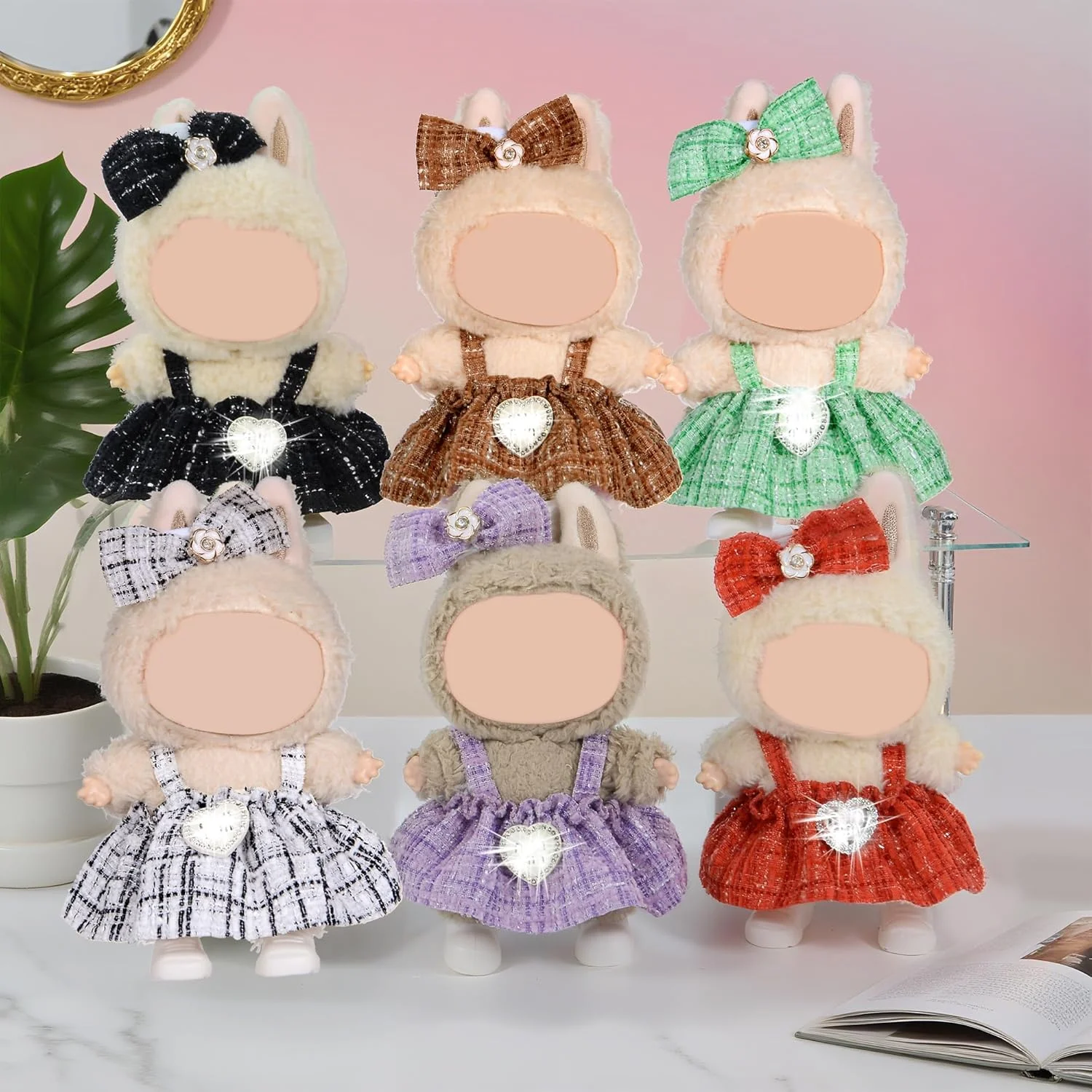 مجموعه 6 عددی لباس عروسک شیک و مد روز مناسب برای عروسک های 17 سانتی متری شامل: 6 عدد تل مو، 6 عدد لباس - ست لباس نرم و شیک (عروسک شامل نمی شود) مجموعه 6 عددی لباس عروسک شیک و مد روز مناسب برای عروسک های 17 سانتی متری شامل: 6 عدد تل مو، 6 عدد لباس - ست لباس نرم و شیک (عروسک شامل نمی شود)