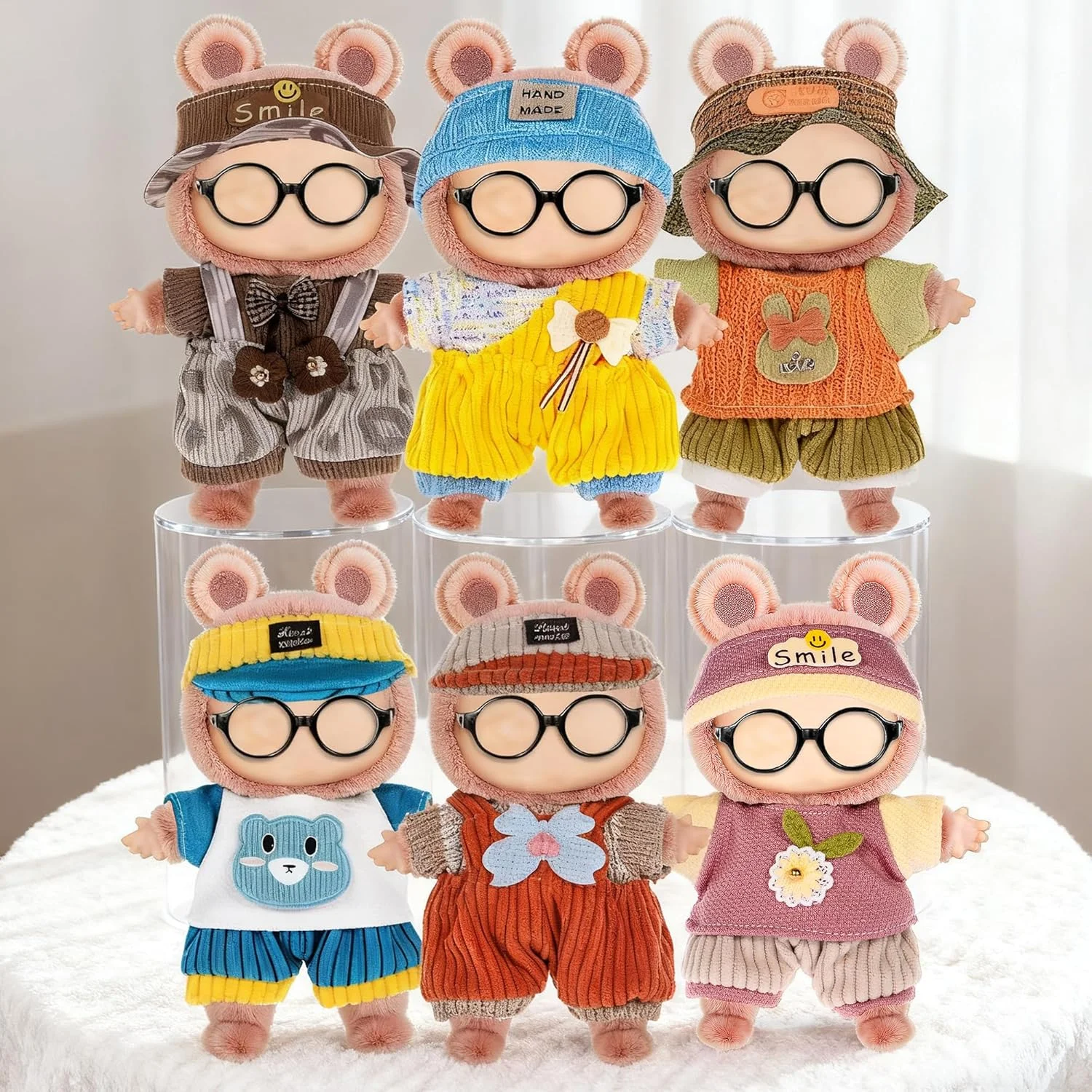 مجموعه 6 عددی لباس عروسک با لوازم جانبی برای عروسک های 17 سانتی متری شامل: 6 کلاه، 6 تاپ، 6 شلوار - لباس نرم و شیک (عروسک شامل نمی شود) مجموعه 6 عددی لباس عروسک با لوازم جانبی برای عروسک های 17 سانتی متری شامل: 6 کلاه، 6 تاپ، 6 شلوار - لباس نرم و شیک (عروسک شامل نمی شود)