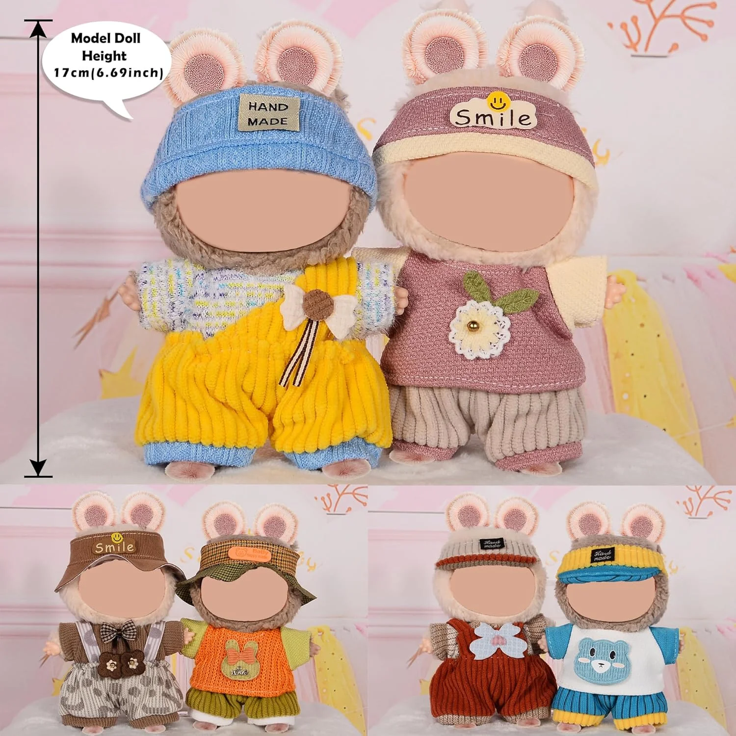 مجموعه 6 عددی لباس عروسک با لوازم جانبی برای عروسک های 17 سانتی متری شامل: 6 کلاه، 6 تاپ، 6 شلوار - لباس نرم و شیک (عروسک شامل نمی شود) مجموعه 6 عددی لباس عروسک با لوازم جانبی برای عروسک های 17 سانتی متری شامل: 6 کلاه، 6 تاپ، 6 شلوار - لباس نرم و شیک (عروسک شامل نمی شود)