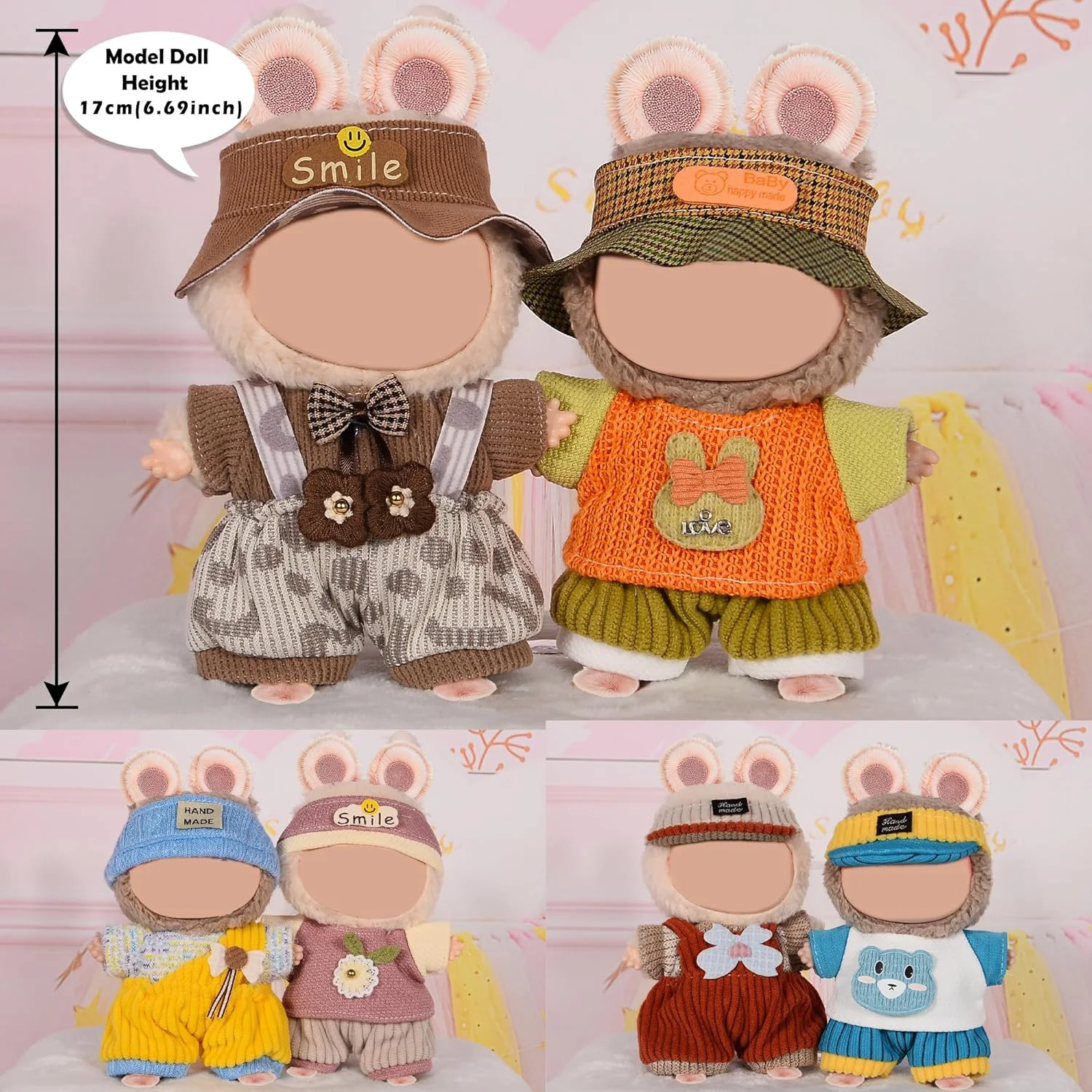 مجموعه 6 عددی لباس عروسک با لوازم جانبی برای عروسک های 17 سانتی متری شامل: 6 کلاه، 6 تاپ، 6 شلوار - لباس نرم و شیک (عروسک شامل نمی شود) مجموعه 6 عددی لباس عروسک با لوازم جانبی برای عروسک های 17 سانتی متری شامل: 6 کلاه، 6 تاپ، 6 شلوار - لباس نرم و شیک (عروسک شامل نمی شود)