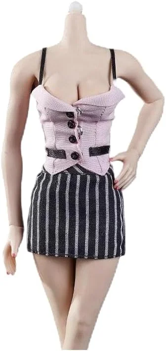 لباس عروسک زنانه متناسب 1/6 SYXLCYGJ، کت و شلوار تنگ منشی مناسب برای اکشن فیگورهای زنانه 12 اینچی (صورتی)