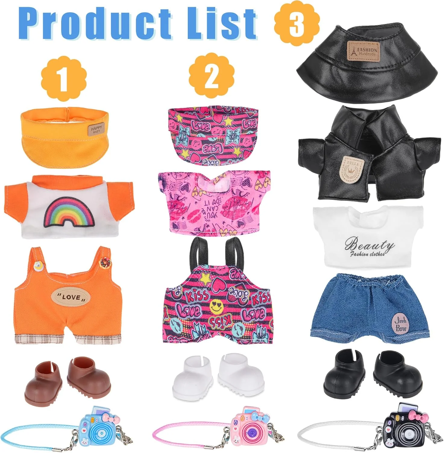 ست 3 عددی لباس و لوازم جانبی عروسک دالبی مناسب عروسک های 17 سانتی متری