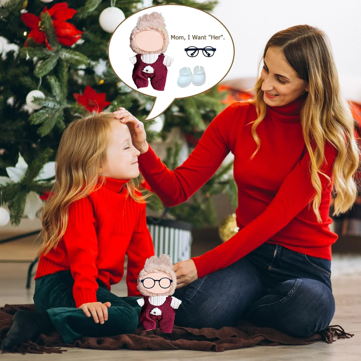 لباس عروسک سازگار با عروسک لابوبو 17 سانتی متری، شامل یک تاپ، یک جفت ساسپندر، یک جفت کفش و یک جفت عینک (عروسک شامل نمی شود)