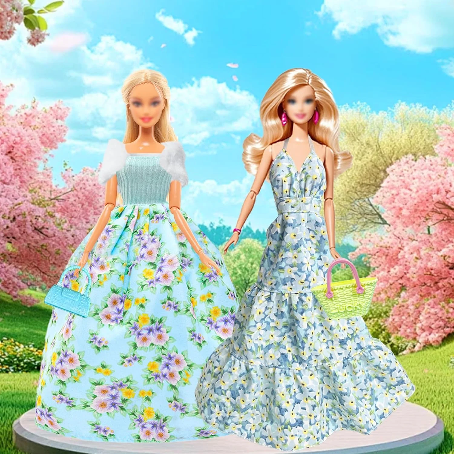 21 لباس، 1 دامن گل سبز، 1 لباس زیرپوش صورتی، 1 شلوار تاپ، 1 لباس گلدار با یقه آویز، 1 لباس پری دریایی، 1 مایو برای عروسک های 11.5 اینچی، هدیه 21 لباس، 1 دامن گل سبز، 1 لباس زیرپوش صورتی، 1 شلوار تاپ، 1 لباس گلدار با یقه آویز، 1 لباس پری دریایی، 1 مایو برای عروسک های 11.5 اینچی، هدیه