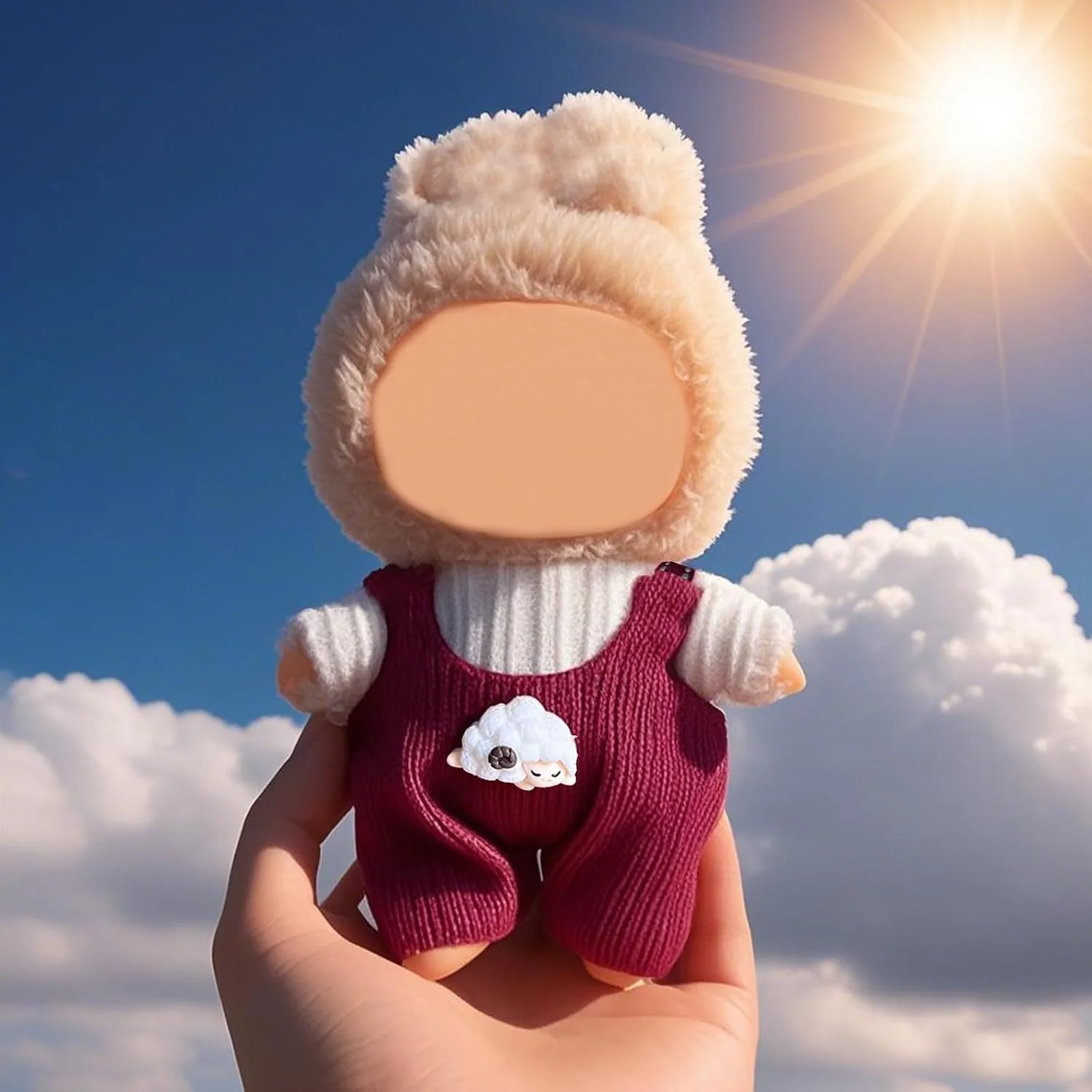 لباس عروسک سازگار با عروسک لابوبو 17 سانتی متری، شامل یک تاپ، یک جفت ساسپندر، یک جفت کفش و یک جفت عینک (عروسک شامل نمی شود)