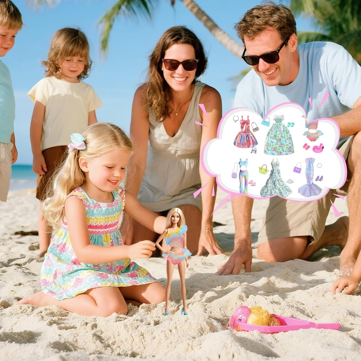 21 لباس، 1 دامن گل سبز، 1 لباس زیرپوش صورتی، 1 شلوار تاپ، 1 لباس گلدار با یقه آویز، 1 لباس پری دریایی، 1 مایو برای عروسک های 11.5 اینچی، هدیه 21 لباس، 1 دامن گل سبز، 1 لباس زیرپوش صورتی، 1 شلوار تاپ، 1 لباس گلدار با یقه آویز، 1 لباس پری دریایی، 1 مایو برای عروسک های 11.5 اینچی، هدیه